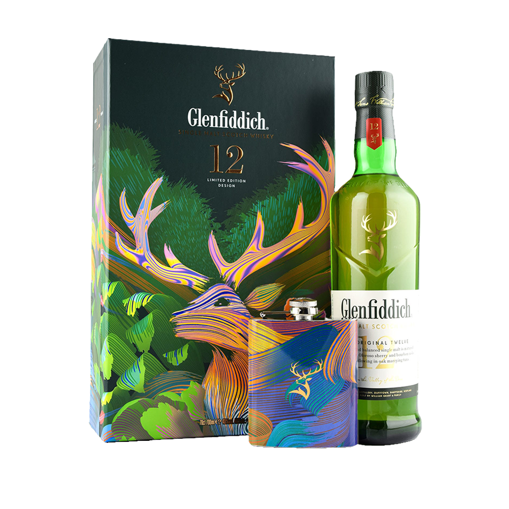 Glenfiddich Single Malt 12Y + Flask