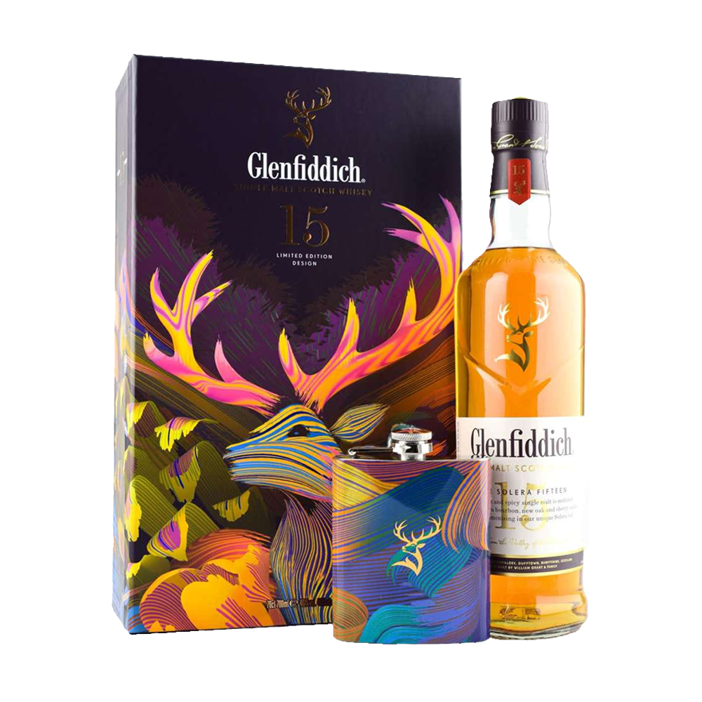 Glenfiddich Single Malt 15Y + Flask